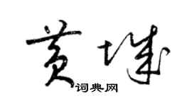 梁錦英黃城草書個性簽名怎么寫