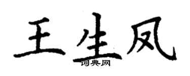 丁謙王生鳳楷書個性簽名怎么寫