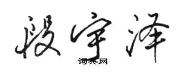 駱恆光段宇澤行書個性簽名怎么寫