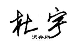 朱錫榮杜宇草書個性簽名怎么寫