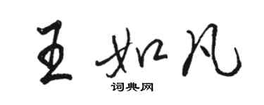 駱恆光王如凡行書個性簽名怎么寫