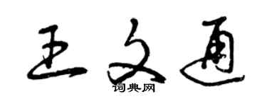 曾慶福王文通草書個性簽名怎么寫