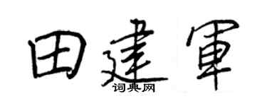 王正良田建軍行書個性簽名怎么寫