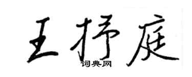 王正良王抒庭行書個性簽名怎么寫