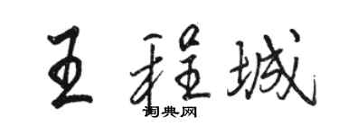 駱恆光王程城行書個性簽名怎么寫