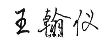 駱恆光王翰儀行書個性簽名怎么寫