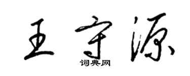 梁錦英王守源草書個性簽名怎么寫