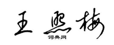 梁錦英王照梅草書個性簽名怎么寫