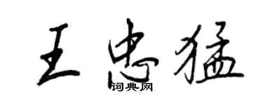 王正良王忠猛行書個性簽名怎么寫