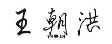 駱恆光王朝洪行書個性簽名怎么寫