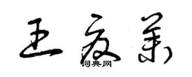 曾慶福王夏茉草書個性簽名怎么寫