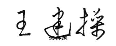 駱恆光王建操草書個性簽名怎么寫