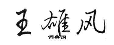 駱恆光王雄風行書個性簽名怎么寫