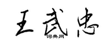 王正良王武忠行書個性簽名怎么寫