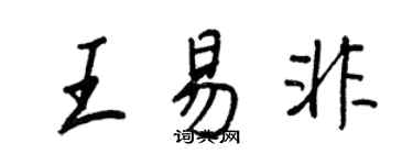 王正良王易非行書個性簽名怎么寫