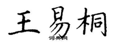 丁謙王易桐楷書個性簽名怎么寫