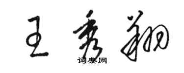 駱恆光王秀翔草書個性簽名怎么寫