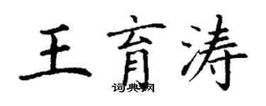 丁謙王育濤楷書個性簽名怎么寫