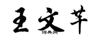 胡問遂王文芊行書個性簽名怎么寫