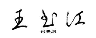 梁錦英王書江草書個性簽名怎么寫