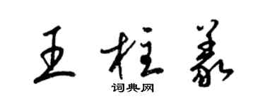 梁錦英王柱義草書個性簽名怎么寫