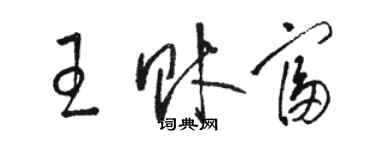 駱恆光王財富草書個性簽名怎么寫