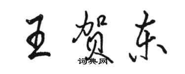 駱恆光王賀東行書個性簽名怎么寫