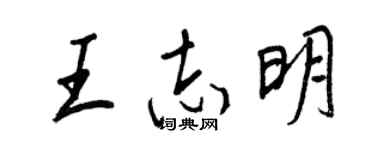 王正良王志明行書個性簽名怎么寫