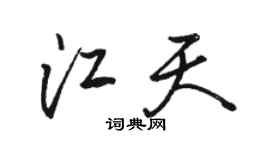 駱恆光江天行書個性簽名怎么寫
