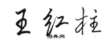 駱恆光王紅柱行書個性簽名怎么寫