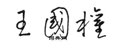 駱恆光王國權草書個性簽名怎么寫