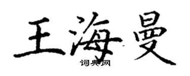 丁謙王海曼楷書個性簽名怎么寫