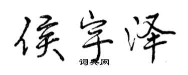 曾慶福侯宇澤行書個性簽名怎么寫