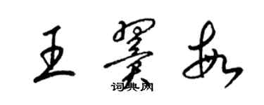 梁錦英王翼敏草書個性簽名怎么寫