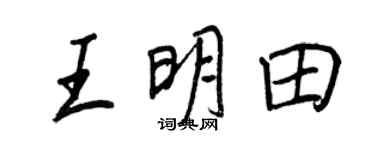 王正良王明田行書個性簽名怎么寫