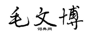 曾慶福毛文博行書個性簽名怎么寫