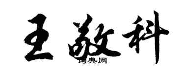 胡問遂王敬科行書個性簽名怎么寫