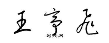 梁錦英王亭飛草書個性簽名怎么寫