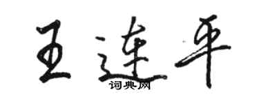 駱恆光王連平行書個性簽名怎么寫
