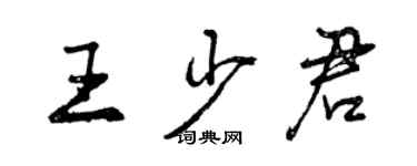 曾慶福王少君行書個性簽名怎么寫