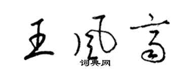 梁錦英王風齊草書個性簽名怎么寫