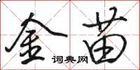 駱恆光金苗行書怎么寫