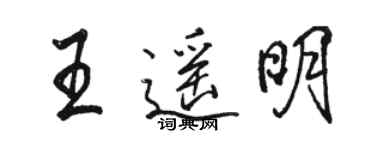 駱恆光王遙明行書個性簽名怎么寫