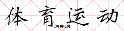 袁強體育運動楷書怎么寫
