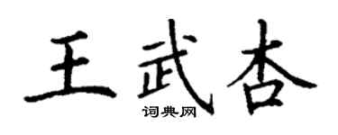 丁謙王武杏楷書個性簽名怎么寫