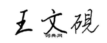 王正良王文硯行書個性簽名怎么寫