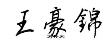 王正良王豪錦行書個性簽名怎么寫