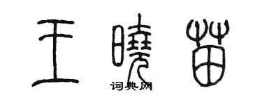 陳墨王曉苗篆書個性簽名怎么寫