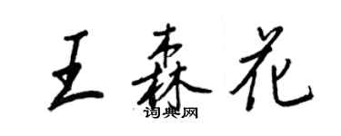 王正良王森花行書個性簽名怎么寫
