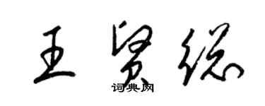 梁錦英王賢總草書個性簽名怎么寫